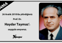 Anma: Haydar Taymaz