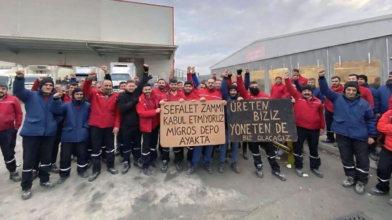 Migros işçileri grevde