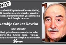 Vefat: Netabje Cankat Devrim